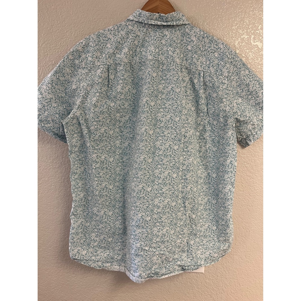 Rye by Hawker Rye Mens L Tall Teal Floral Short Sleeve Button Down Shirt Regular - Picture 5 of 7